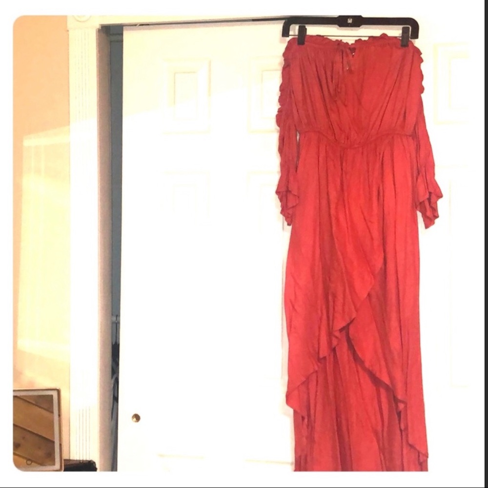 Worn Once! Elan High Lo strapless dress with short